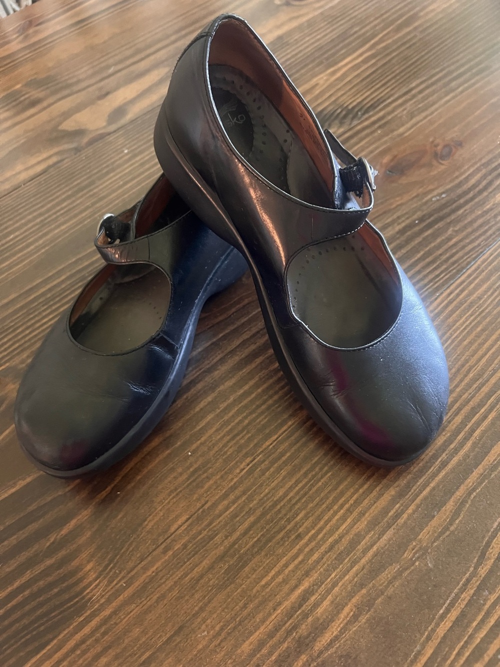 Dansko Flight Attendant Mary Jane Black Leather Shoes size 37